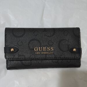 Guess Black Wallet with Gold Details